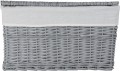 Skrzynia wiklinowa z wyściółką Koszoplotka szara 38x22x22h