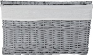 Skrzynia wiklinowa z wyściółką Koszoplotka szara 38x22x22h