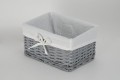 Koszyk wiklinowy Koszoplotka szary z wyściółką 30x20x15h