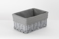 Koszyk wiklinowy Koszoplotka szary z wyściółką 30x20x15h