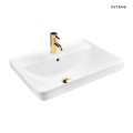 Oltens Kolma umywalka 60x47,5 cm wpuszczana prostokątna biała 41208000