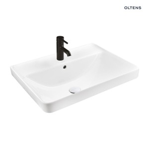 Oltens Kolma umywalka 60x47,5 cm wpuszczana prostokątna z powłoką SmartClean biała 41708000