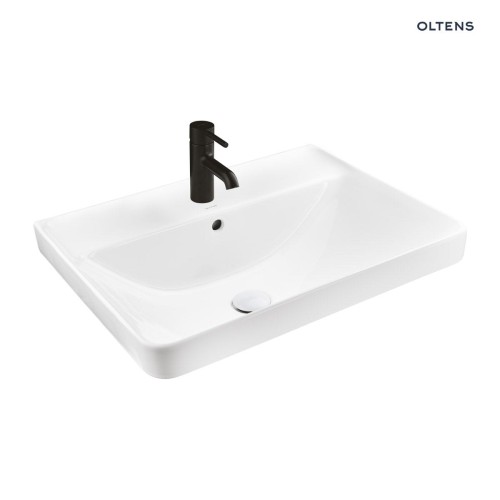 Oltens Kolma umywalka 60x47,5 cm wpuszczana prostokątna z powłoką SmartClean biała 41708000
