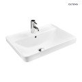 Oltens Kolma umywalka 60x47,5 cm wpuszczana prostokątna z powłoką SmartClean biała 41708000