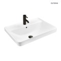 Oltens Kolma umywalka 60x47,5 cm wpuszczana prostokątna z powłoką SmartClean biała 41708000
