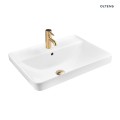 Oltens Kolma umywalka 60x47,5 cm wpuszczana prostokątna z powłoką SmartClean biała 41708000