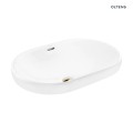 Oltens Tive umywalka 61x40 cm wpuszczana owalna z powłoką SmartClean biała 40823000