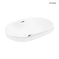 Oltens Tive umywalka 61x40 cm wpuszczana owalna z powłoką SmartClean biała 40823000