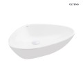 Oltens Vala umywalka 59x39 cm nablatowa owalna z powłoką SmartClean biała 40825000
