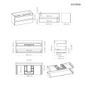 Oltens Vernal szafka 100 cm podumywalkowa wisząca czarny mat 60002300