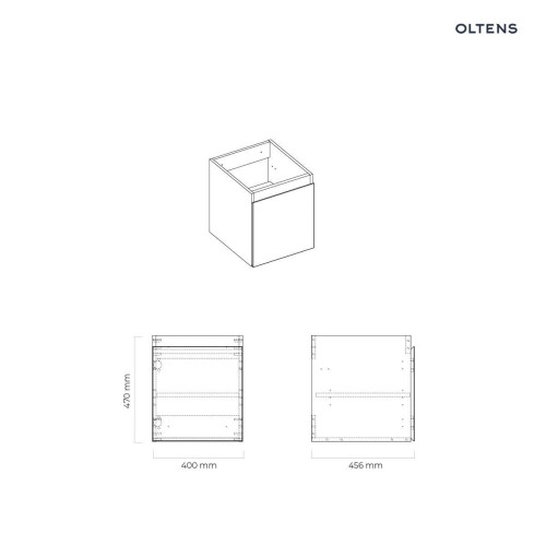 Oltens Vernal szafka 40 cm podumywalkowa wisząca szary mat 60018700