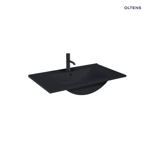 Oltens Vernal umywalka 81x46 cm meblowa prostokątna czarny mat 41206300
