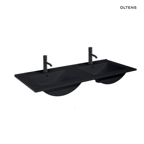 Oltens Vernal umywalka 120x46 cm meblowa prostokątna podwójna czarny mat 41209300
