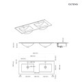 Oltens Vernal umywalka 120x46 cm meblowa prostokątna podwójna biały połysk 41209000