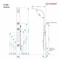 Corsan Snake S002 srebrny z termostatem i oświetleniem LED