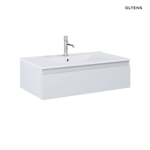 Zestaw Oltens Vernal umywalka z szafką 80 cm biały/szary mat 68006700
