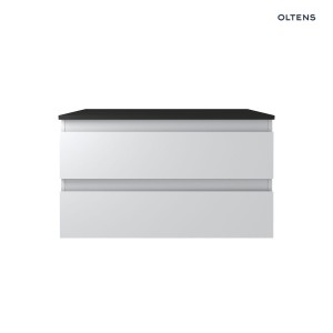 Oltens Vernal szafka 80 cm podumywalkowa wisząca z blatem szary mat/czarny mat 68119700