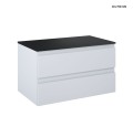 Oltens Vernal szafka 80 cm podumywalkowa wisząca z blatem szary mat/czarny mat 68119700