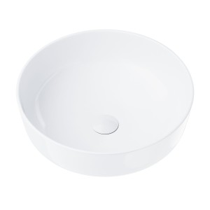 Umywalka nablatowa Corsan 649988 okrągła 415x415x135 mm z korkiem Klik-Klak białym