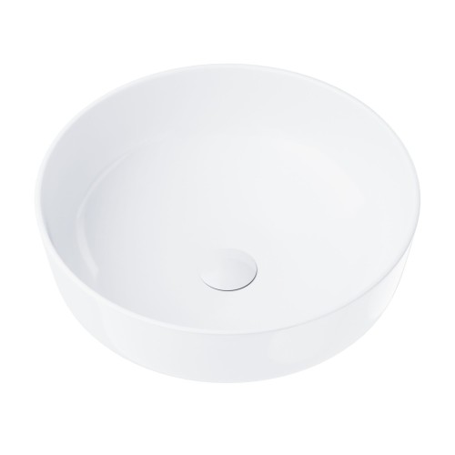 Umywalka nablatowa Corsan 649988 okrągła 415x415x135 mm z korkiem Klik-Klak białym