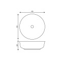 Umywalka nablatowa Corsan 649988 okrągła 415x415x135 mm z korkiem Klik-Krak chrom