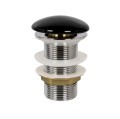Umywalka nablatowa Corsan 649988 okrągła 415x415x135 mm z korkiem Klik-Klak czarnym