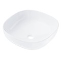 Umywalka nablatowa Corsan 649995 kwadratowa 420x420x145 mm z korkiem Klik-Klak białym