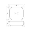 Umywalka nablatowa Corsan 649933 owalna 450x410x145 mm z korkiem Klik-Klak czarnym