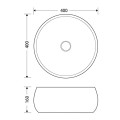 Umywalka nablatowa Corsan 649926 okrągła 400x400x160 mm z korkiem Klik-Klak chrom