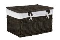 Skrzynia wiklinowa z wyściółką Koszoplotka czarny wenge 58x43x35h