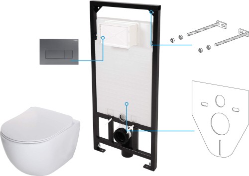 Zestaw WC podtynkowy 6 w 1