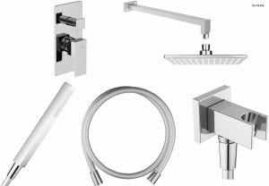 Zestaw Oltens Gota bateria podtynkowa z deszczownicą 22 cm Atran i kompletem prysznicowym Sog chrom połysk 36616100