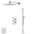 Zestaw prysznicowy Corsan Ango chrom z deszczownicą LED, baterią termostatyczną i słuchawką