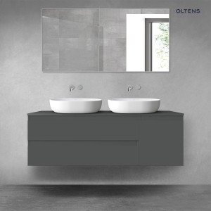 Oltens Vernal zestaw mebli łazienkowych 140 cm z blatem grafit mat 68262400