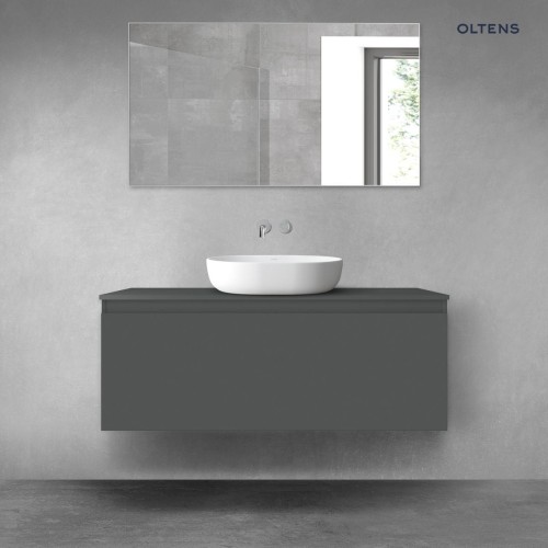 Oltens Vernal szafka 120 cm podumywalkowa wisząca z blatem grafit mat 68129400