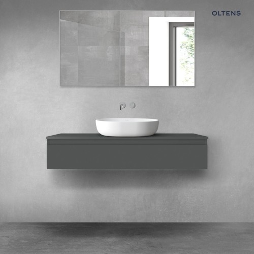 Oltens Vernal szafka 120 cm podumywalkowa wisząca z blatem grafit mat 68128400