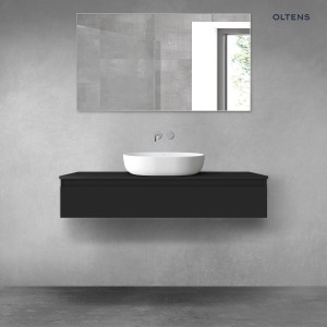 Oltens Vernal szafka 120 cm podumywalkowa wisząca z blatem czarny mat 68128300