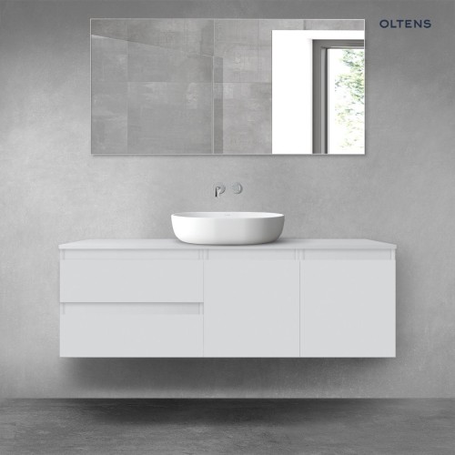 Oltens Vernal zestaw mebli łazienkowych 140 cm z blatem szary mat 68269700