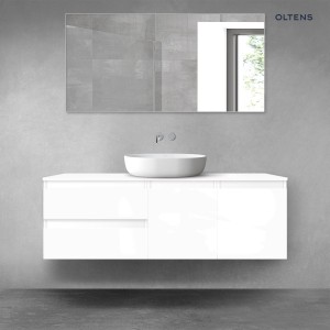 Oltens Vernal zestaw mebli łazienkowych 140 cm z blatem biały połysk 68270000