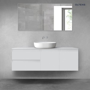 Oltens Vernal zestaw mebli łazienkowych 140 cm z blatem szary mat 68270700