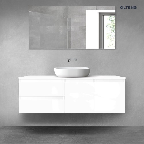 Oltens Vernal zestaw mebli łazienkowych 140 cm z blatem biały połysk 68271000