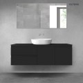Oltens Vernal zestaw mebli łazienkowych 140 cm z blatem czarny mat 68271300