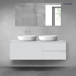 Oltens Vernal zestaw mebli łazienkowych 140 cm z blatem szary mat 68296700