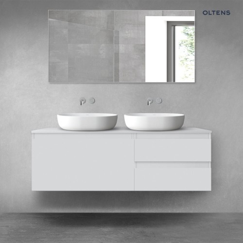 Oltens Vernal zestaw mebli łazienkowych 140 cm z blatem szary mat 68296700