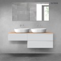 Oltens Vernal zestaw mebli łazienkowych 140 cm z blatem szary mat/dąb 68325700