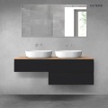 Oltens Vernal zestaw mebli łazienkowych 140 cm z blatem czarny mat/dąb 68325300