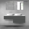 Oltens Vernal zestaw mebli łazienkowych 140 cm z blatem grafit mat/biały połysk 68326400