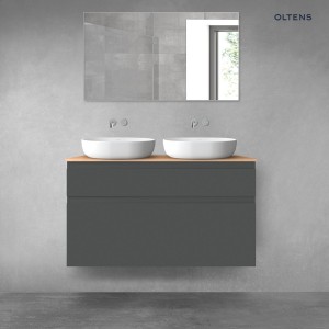 Oltens Vernal zestaw mebli łazienkowych 120 cm z blatem grafit mat/dąb 68225400