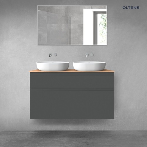 Oltens Vernal zestaw mebli łazienkowych 120 cm z blatem grafit mat/dąb 68225400