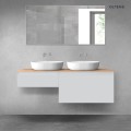 Oltens Vernal zestaw mebli łazienkowych 140 cm z blatem szary mat/dąb 68305700